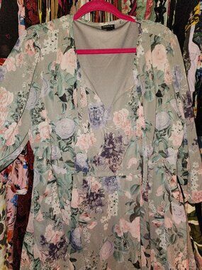 TORRID Gray Floral Dress